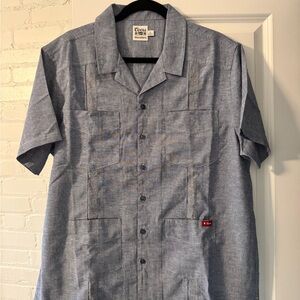 Huckberry Men's Blue Patchwork Button Down Shirt